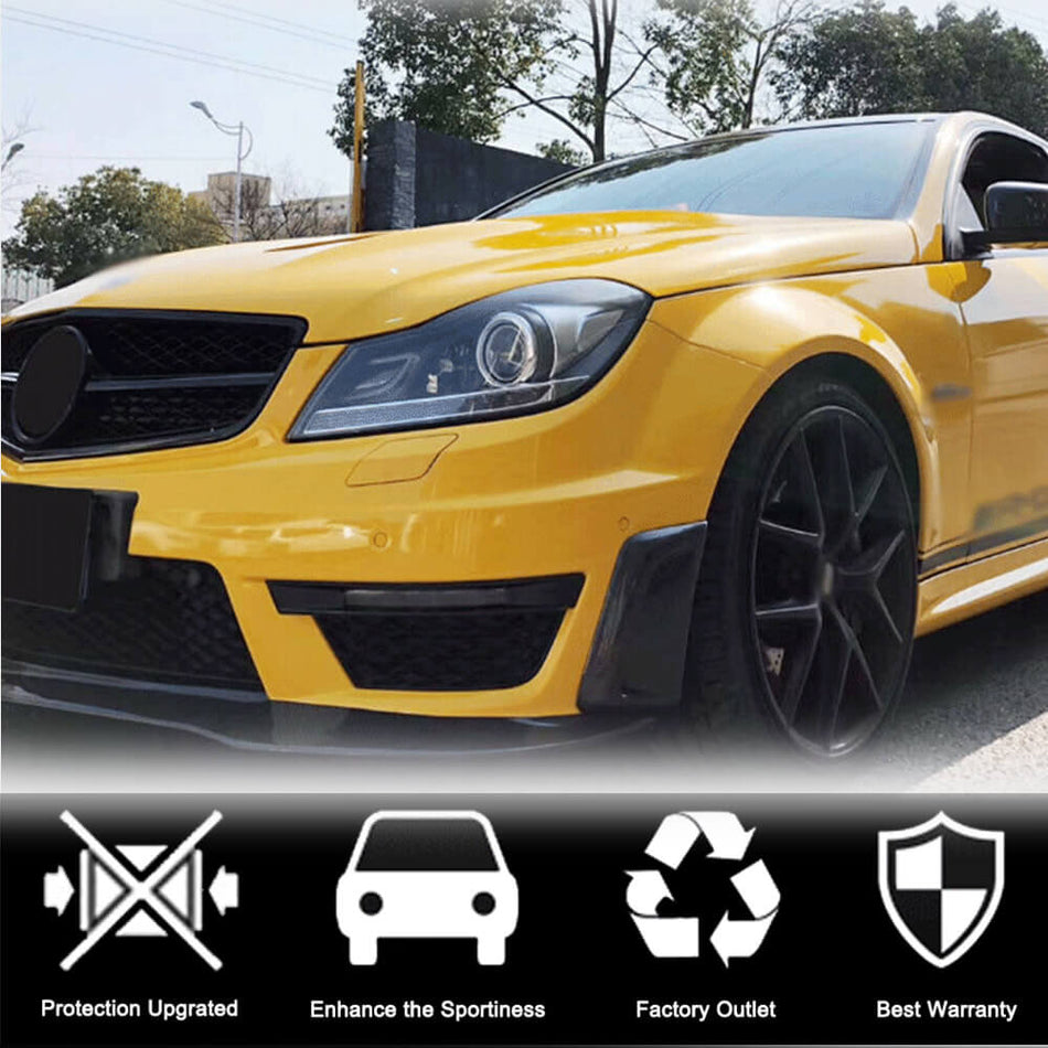 メルセデスベンツ C Class W204 C204 C63 AMG Facelift カーボン フロントバンパー サイドVents カバー