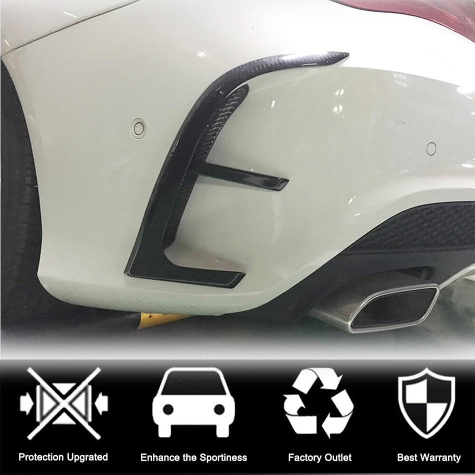 メルセデスベンツ CLA Class (W117) C117 Sport CLA45 フェイスリフト前 カーボン リアバンパー エア フェンダーベンド Fins
