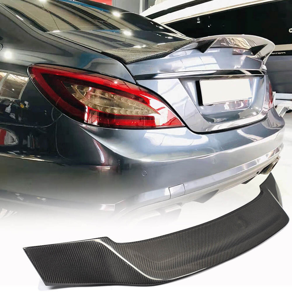 メルセデスベンツ CLS Class (W218) C218 カーボン リア トランク スポイラー ウィングリップ | CLS350 CLS400 CLS500 CLS550 CLS63 AMG S
