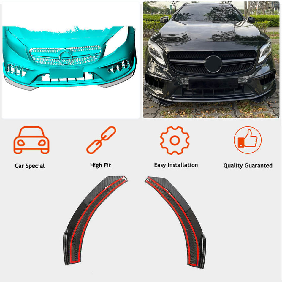 メルセデスベンツ GLA Class X156 GLA45 AMG カーボン フロントバンパー スプリッター Apron Flaps