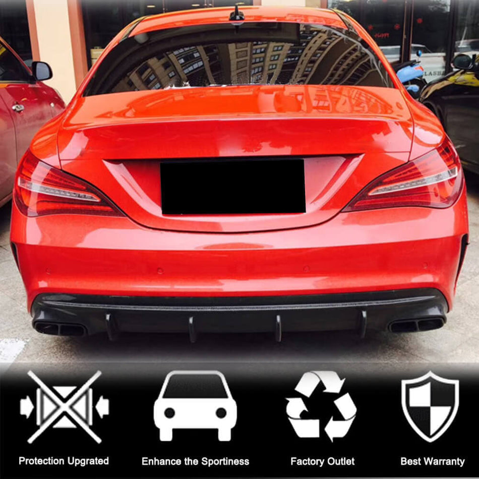 メルセデスベンツ CLA Class (W117) C117 Sport CLA45 AMG Facelift カーボン リアバンパー ディフューザー Lip