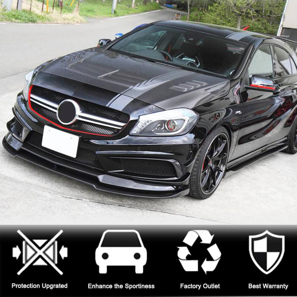メルセデスベンツ A Class W176 Sport A45 AMG フェイスリフト前 カーボン フロントバンパー リップ スポイラー