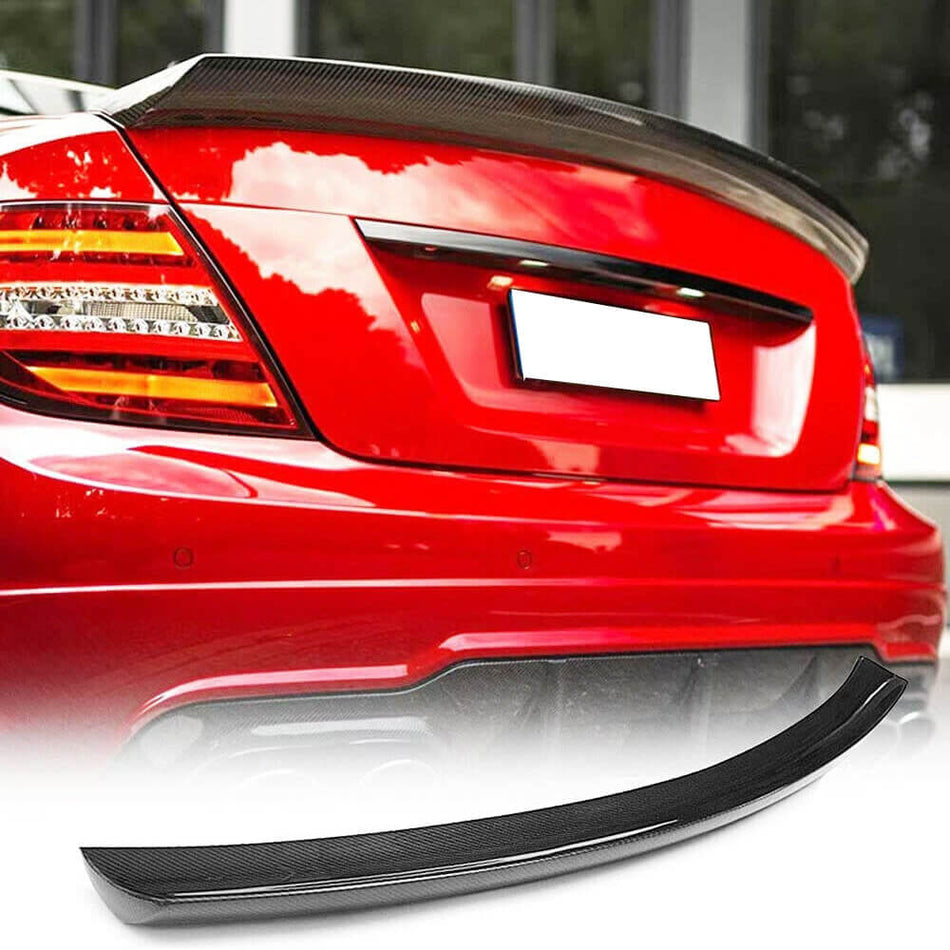 メルセデスベンツ W204 C204 クーペ カーボン リア トランク スポイラー ウィングリップ | C180 C200 C250 C300 C63 AMG
