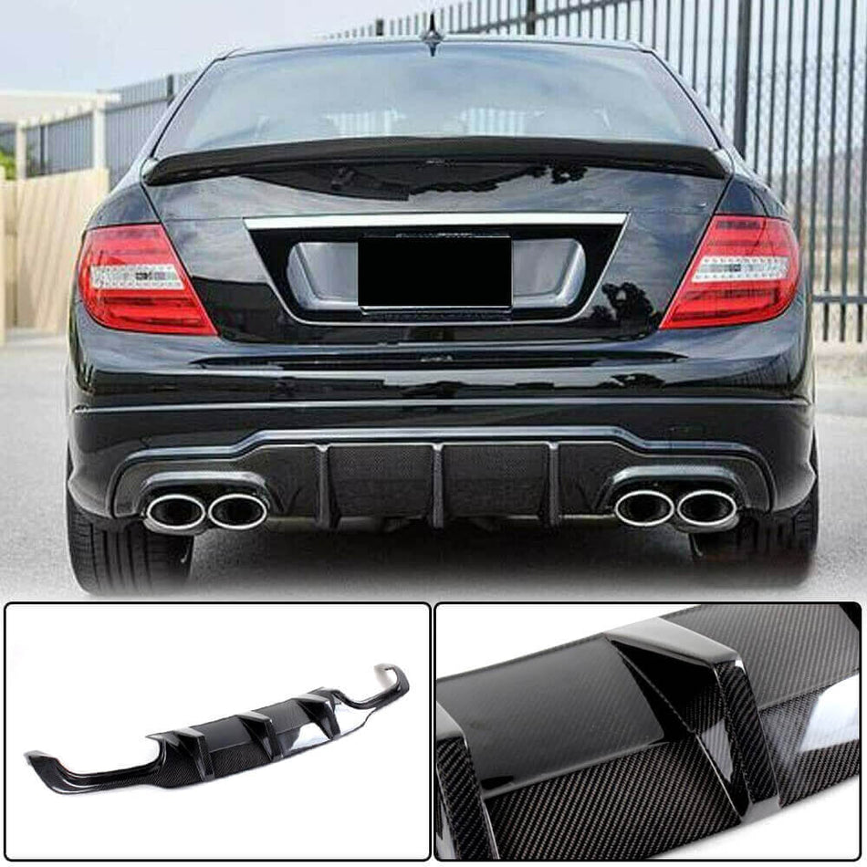 メルセデスベンツ W204 C204 C300 Sport C63 AMG Facelift カーボン リアバンパー ディフューザー Lip ワイドボディキッド