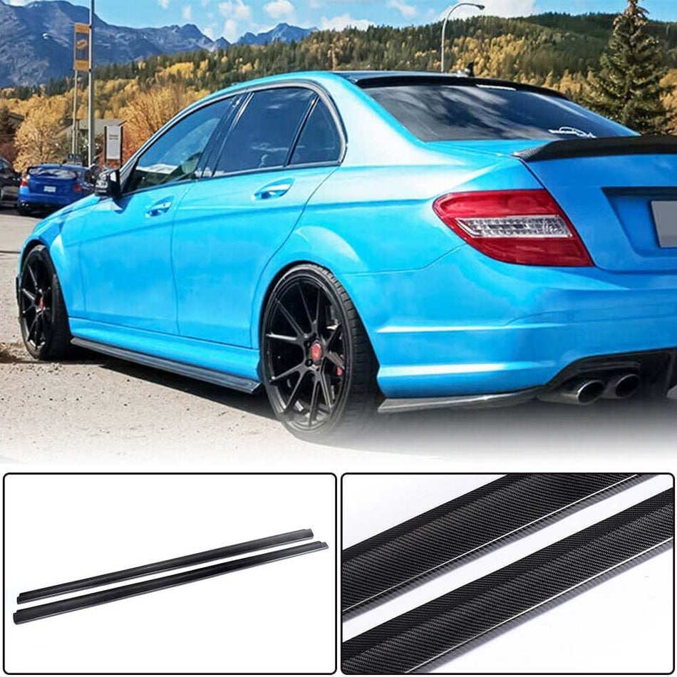 メルセデスベンツ W204 C63 AMG カーボン サイドスカート ドアロッカーパネル エクステンションリップ