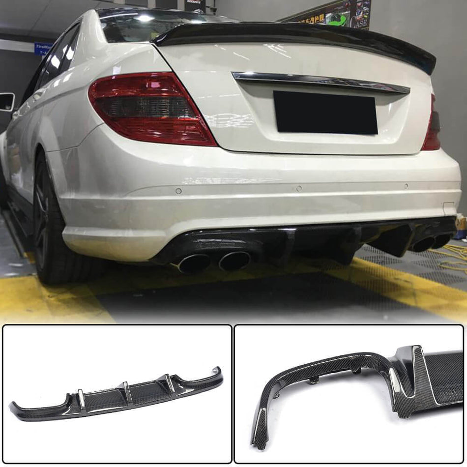 メルセデスベンツ W204 C63 AMG フェイスリフト前 カーボン リアバンパー ディフューザー バランスリップ