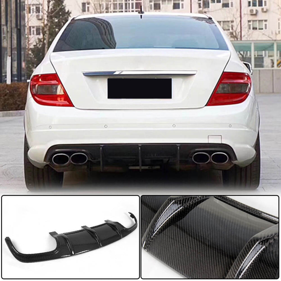 メルセデスベンツ W204 C63 AMG フェイスリフト前 カーボン リアバンパー ディフューザー ワイドボディキッド