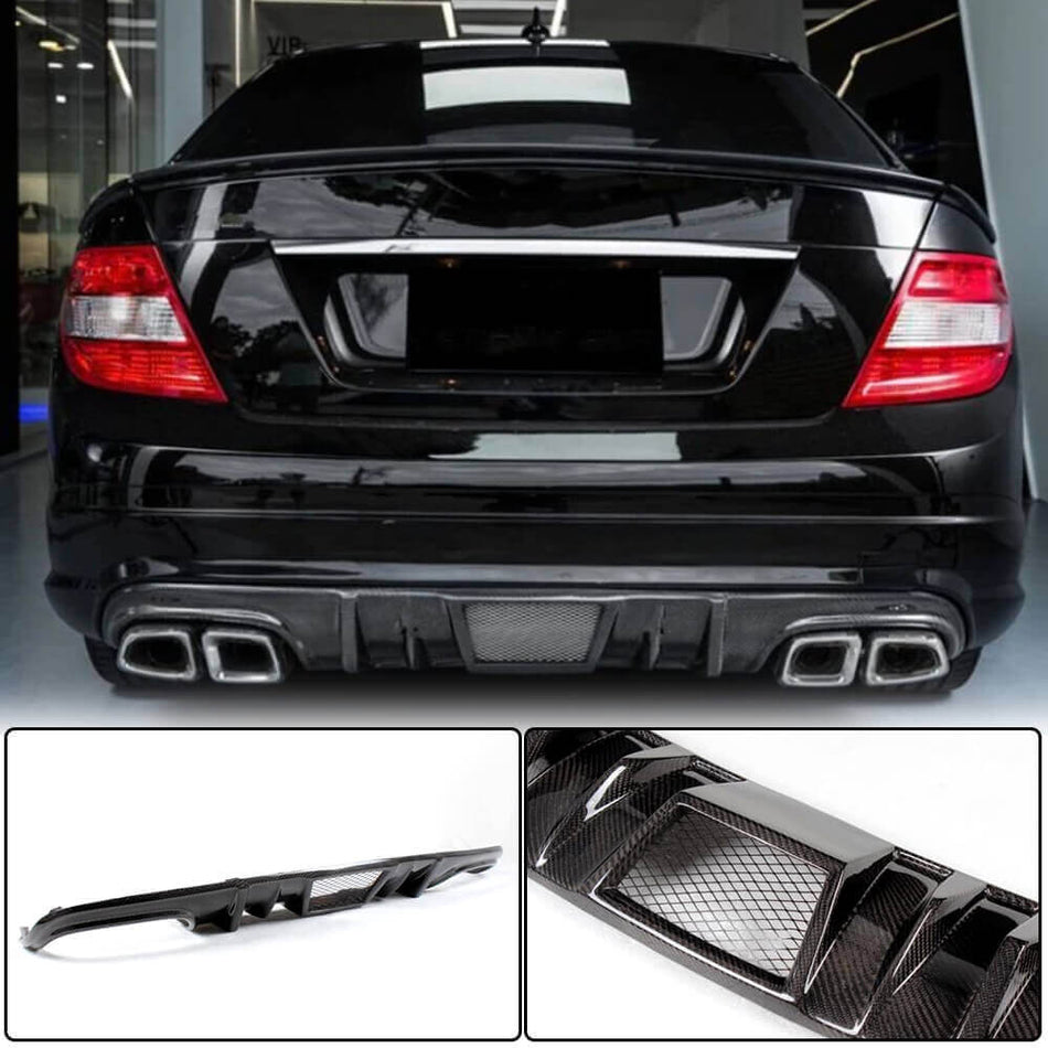 メルセデスベンツ W204 C63 AMG フェイスリフト前 カーボン リアバンパー ディフューザー バランスリップ