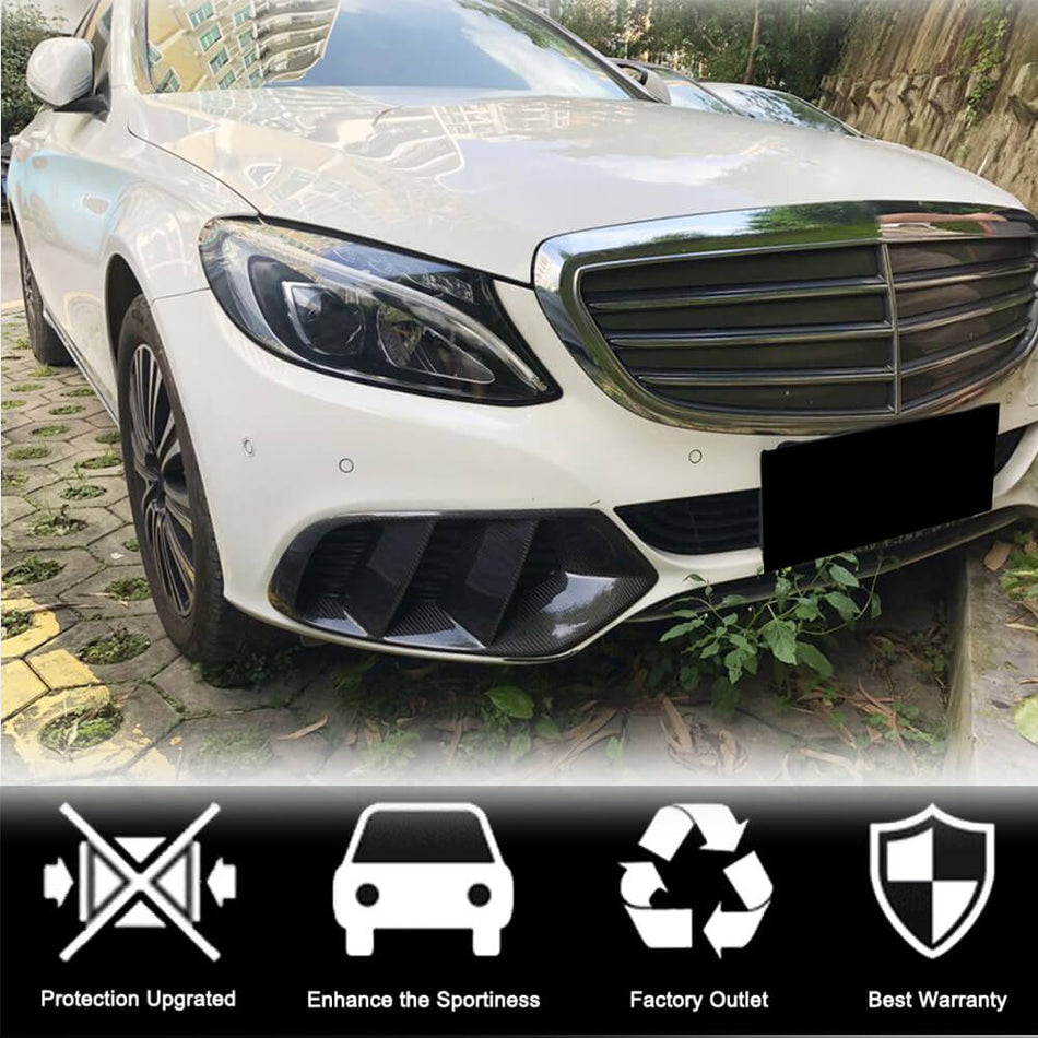メルセデスベンツ W205 ベース フェイスリフト前 カーボン フォグライト エア Scoop Vent トリム | C180 C200 C250 C300 C400