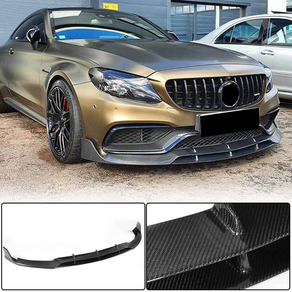 メルセデスベンツ (W205) C205 A205 C63 AMG フェイスリフト前 カーボン フロントバンパー リップスポイラー