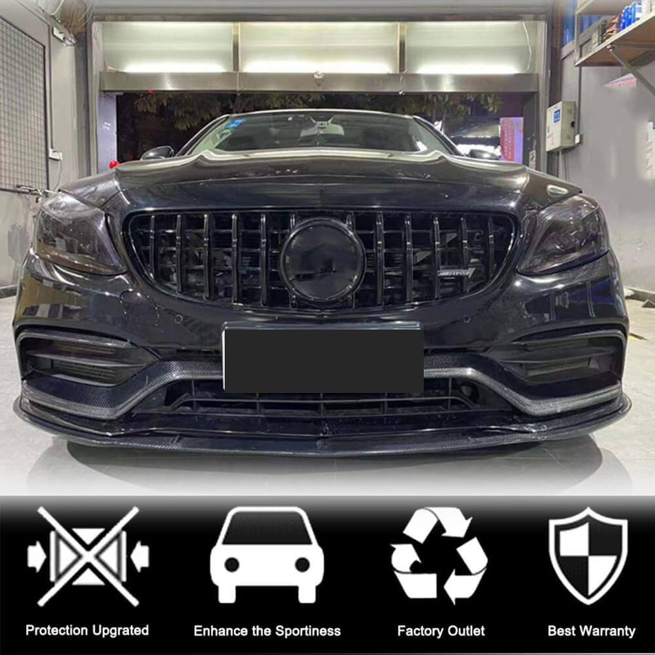 メルセデスベンツ (W205) C205 A205 C63 AMG フェイスリフト前 カーボン フロントバンパー リップスポイラー エアロ ボディキット