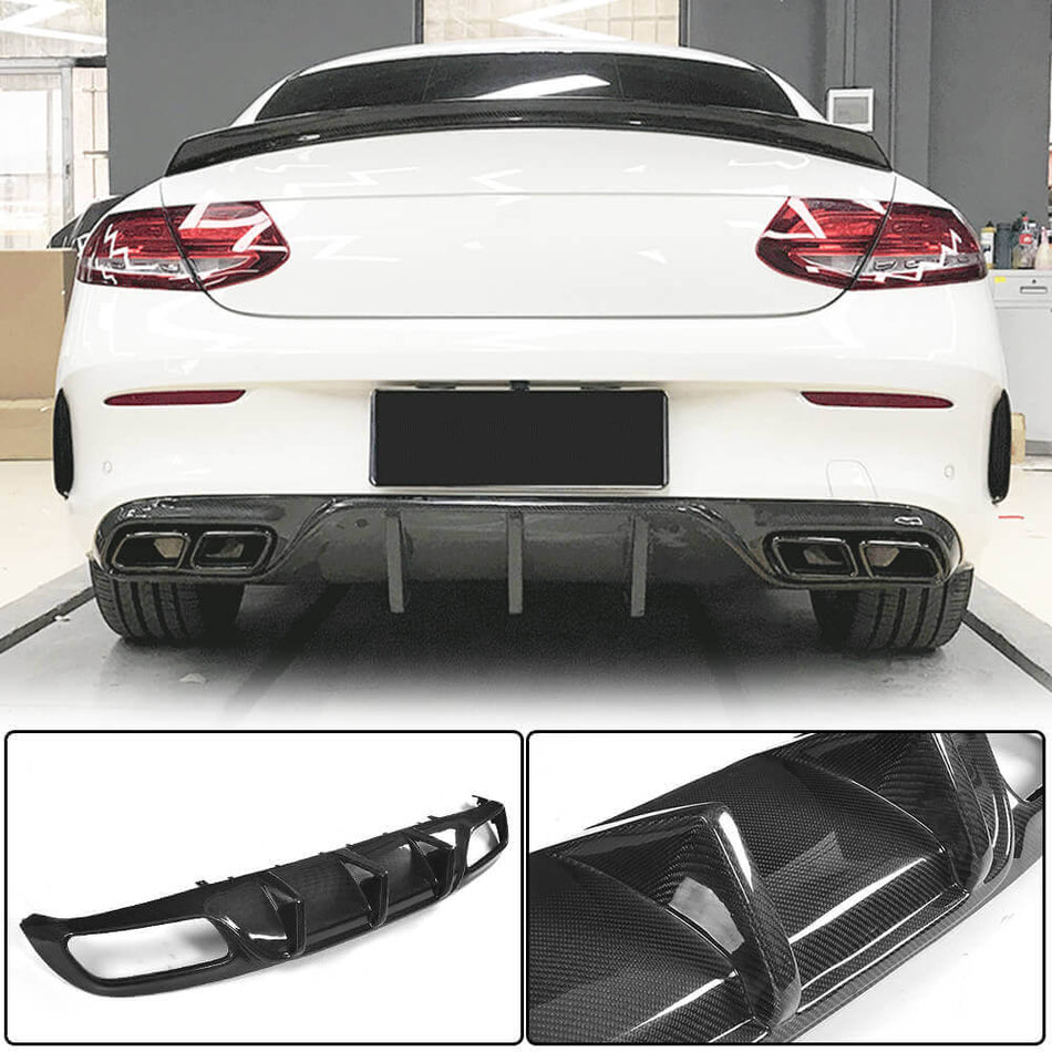 メルセデスベンツ (W205) C205 A205 C63 (S) AMG フェイスリフト前 カーボン リアバンパー ディフューザー バランスリップ