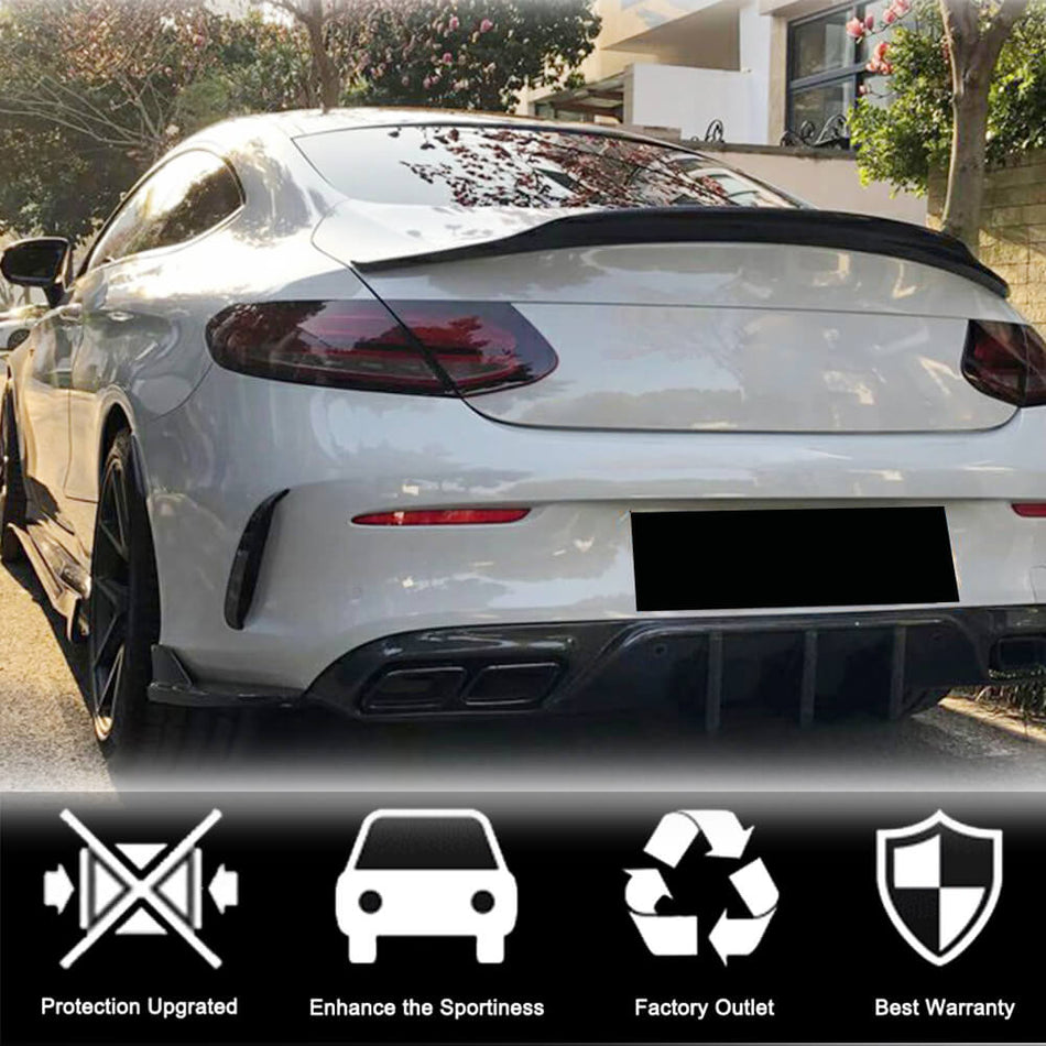 メルセデスベンツ (W205) C205 A205 Sport C43 AMG カーボン リアバンパー スプリッター Canard カップウイング ウィングレット ベンドフラップ