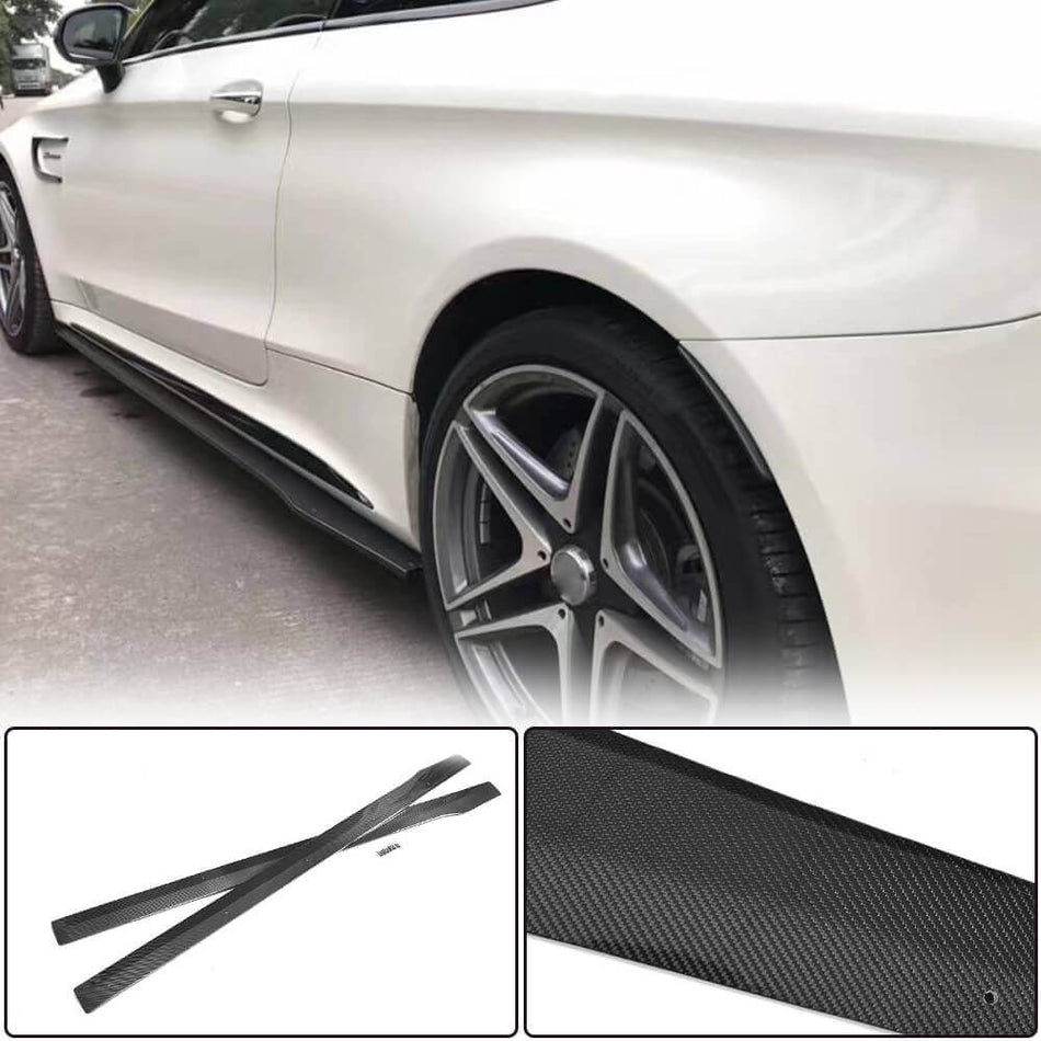 メルセデスベンツ W205 C205 A205 Sport C43 C63 フェイスリフト前 カーボン サイドスカート ドアロッカーパネル エクステンションリップ