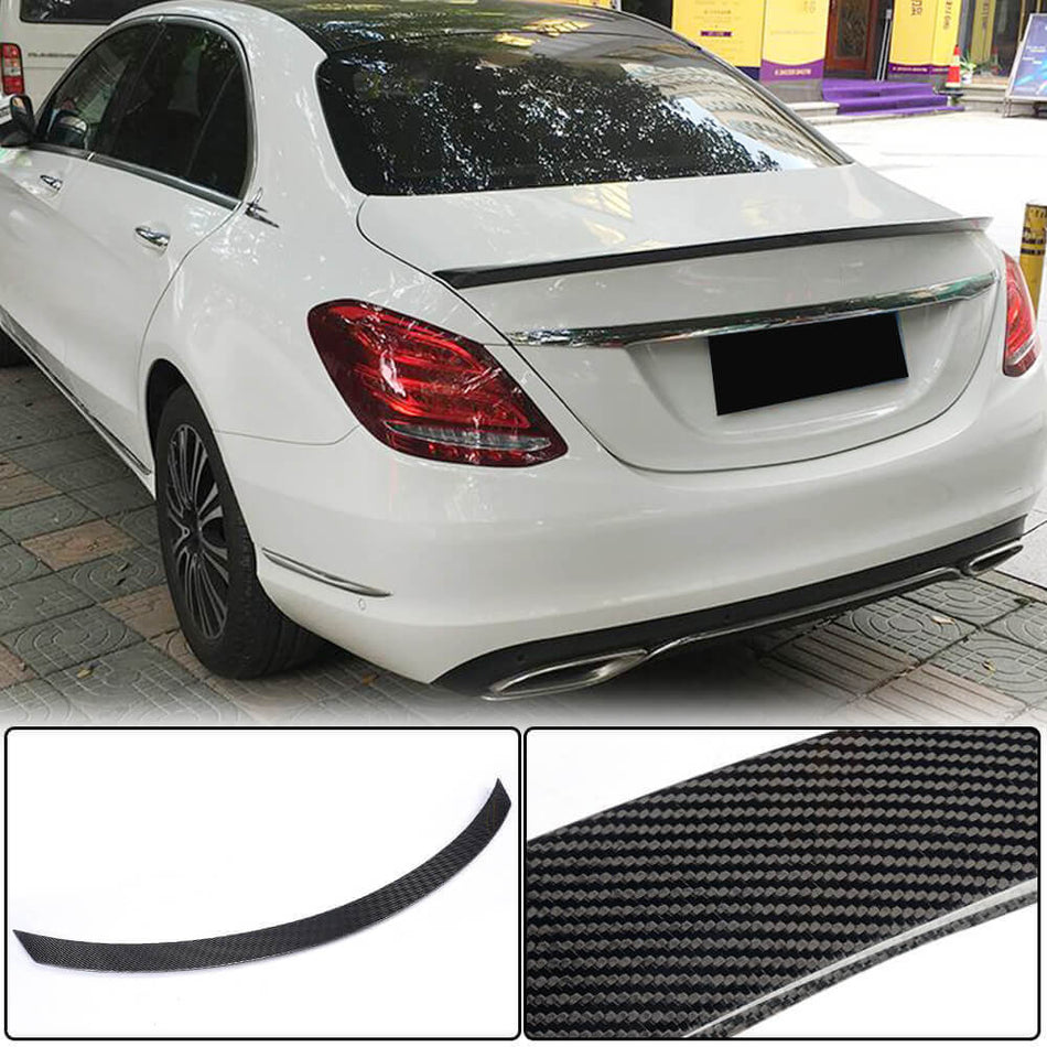 メルセデスベンツ C-Class W205 カーボン リア トランク スポイラー ウィングリップ | C180 C200 C250 C300 C350 C400 C450 C63 S AMG