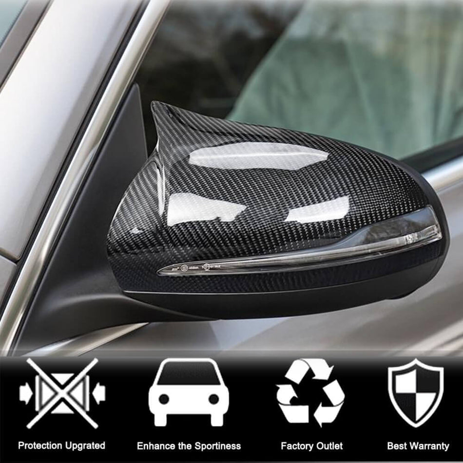 メルセデスベンツ W205 W238 C238 A238 W213 W222 X253 カーボン リプレイスメントサイドミラー カバー カップ LHD