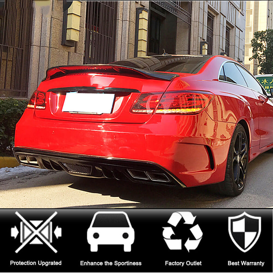 メルセデスベンツ W207 C207 クーペ カーボン リア トランク スポイラー ウィングリップ | E200 E250 E300 E350 E400 E500 E550