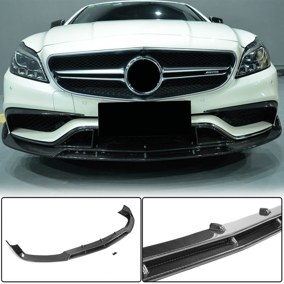メルセデスベンツ (W218) C218 CLS63 AMG S カーボン フロントバンパー リップ スポイラー ワイドボディキッド