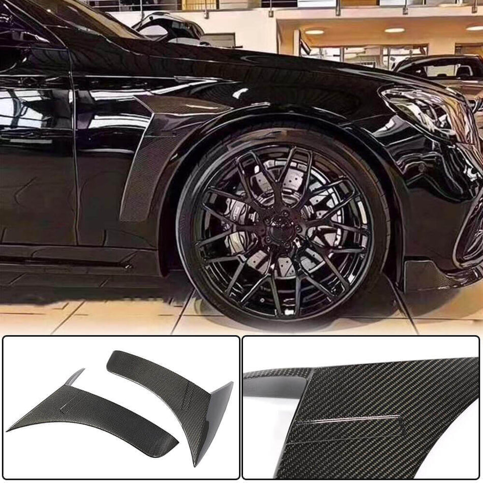 メルセデスベンツ W222 フェイスリフト前 カーボン フロント Door サイドエア フェンダーベンド トリム | S400 S500 S550 S560 S600 S63 S65 AMG