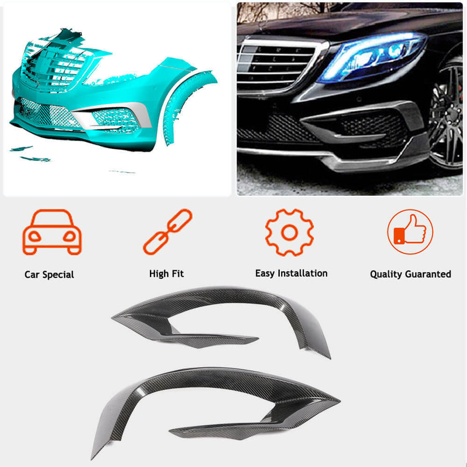 メルセデスベンツ S Class W222 S63 AMG フェイスリフト前 カーボン フロントバンパー エア Flow Corner グリル Vent トリム
