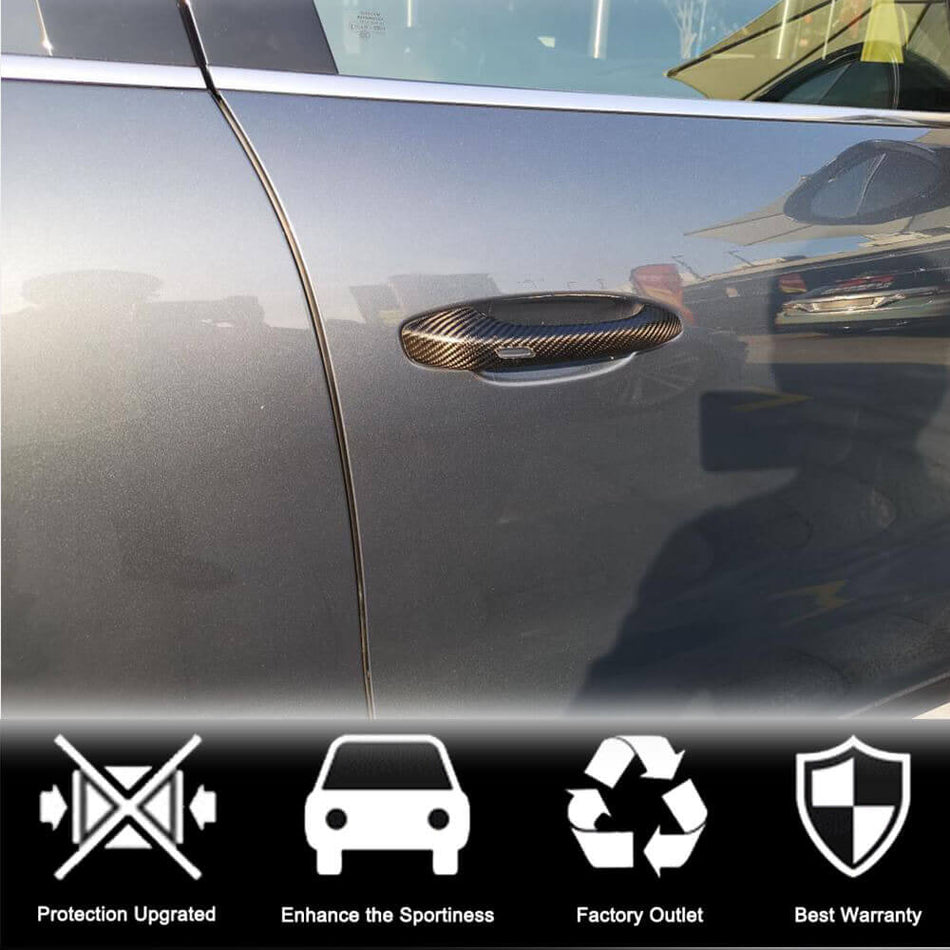 ポルシェ Cayenne 2018-2021 ドライカーボン Door Handle カバー トリム with Smart Hole
