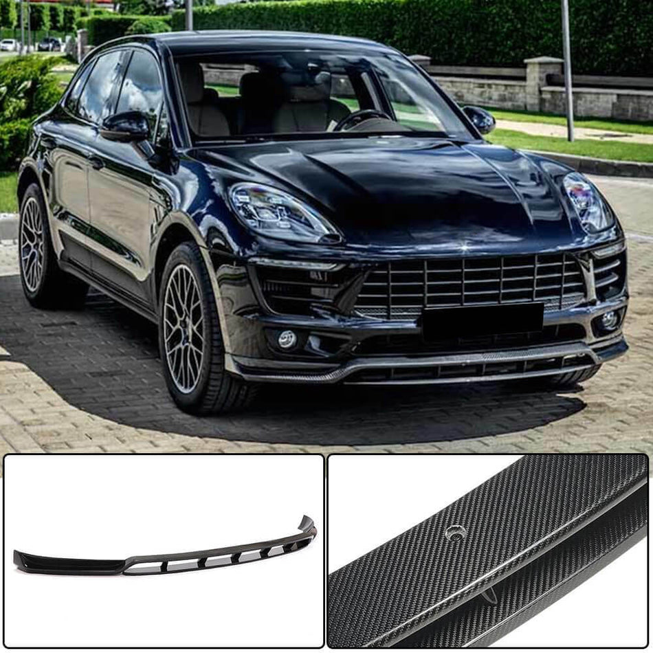 ポルシェ Macan S 2014-2017 カーボン フロントバンパー リップスポイラー エアロ ワイドボディキッド