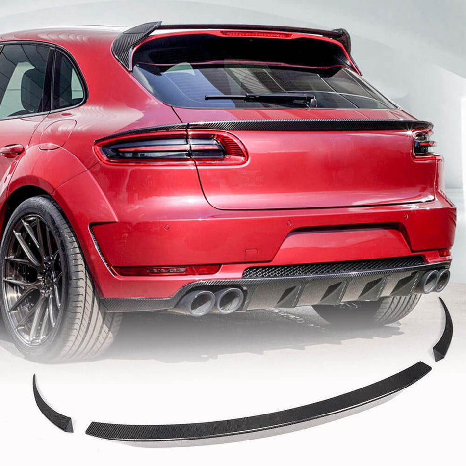 ポルシェ Macan カーボン リア ミドルスポイラー ウィンドウウィングリップ