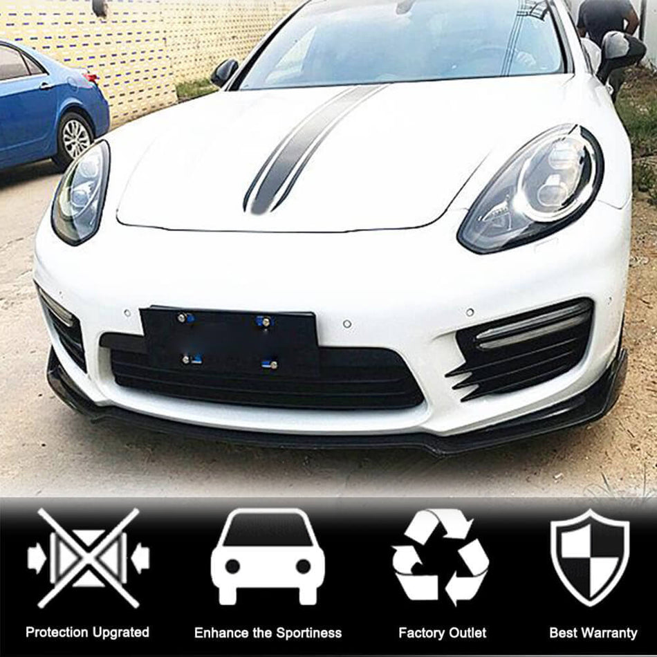ポルシェ Panamera 970 GTS Turbo S Facelift カーボン フロントバンパー リップ スポイラー ワイドボディキッド