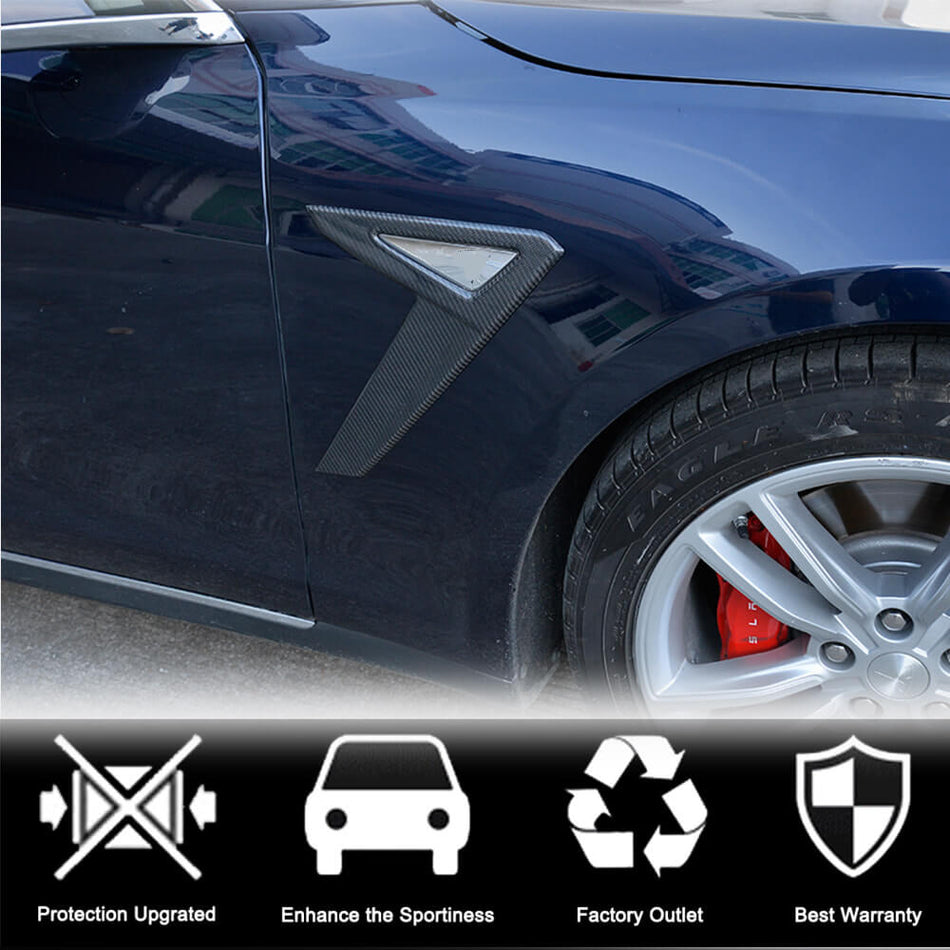 テスラ Model S 2014-2017 カーボン サイドエア フェンダーベンド エクステリアアクセサリー