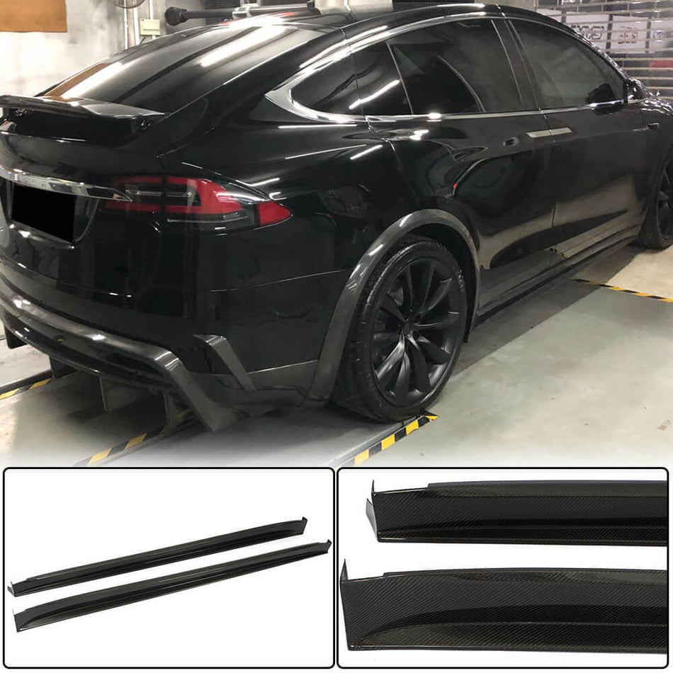テスラ Model X カーボン サイドスカート ドアロッカーパネル エクステンションリップ