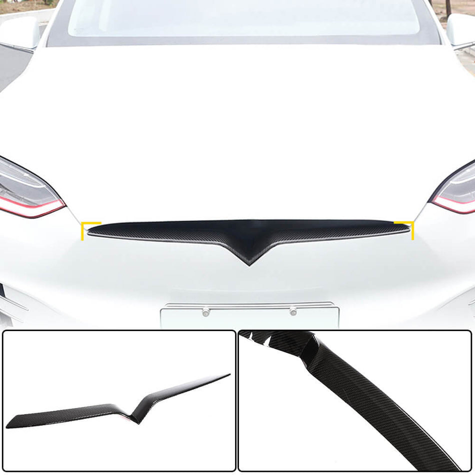 テスラ Model X カーボン フロントバンパー グリル カバー フレームトリム