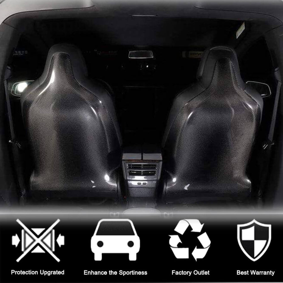 テスラ Model X カーボン Racing フロント Seatback カバーセット 2pcs