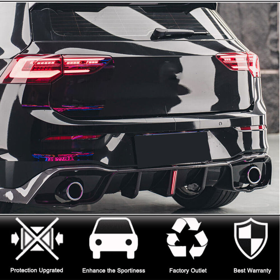 フォルクスワーゲン Golf 8 MK8 GTI 21+ カーボン リアバンパー ディフューザー バランスリップ